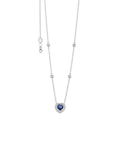 Collier Comete Femme in Or Zaffiri+Diamanti 0.94 Ct GLB1716 - GLB1716